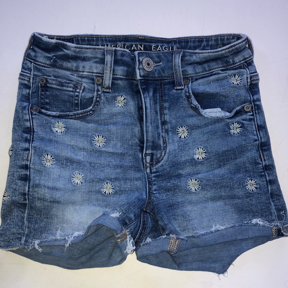American Eagle Daisy Denim Shorts